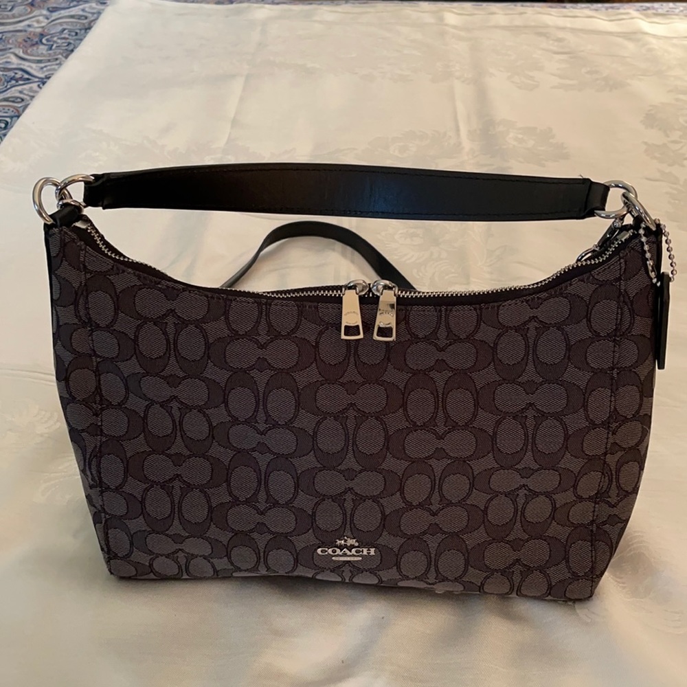 Coach signature purse black and grey